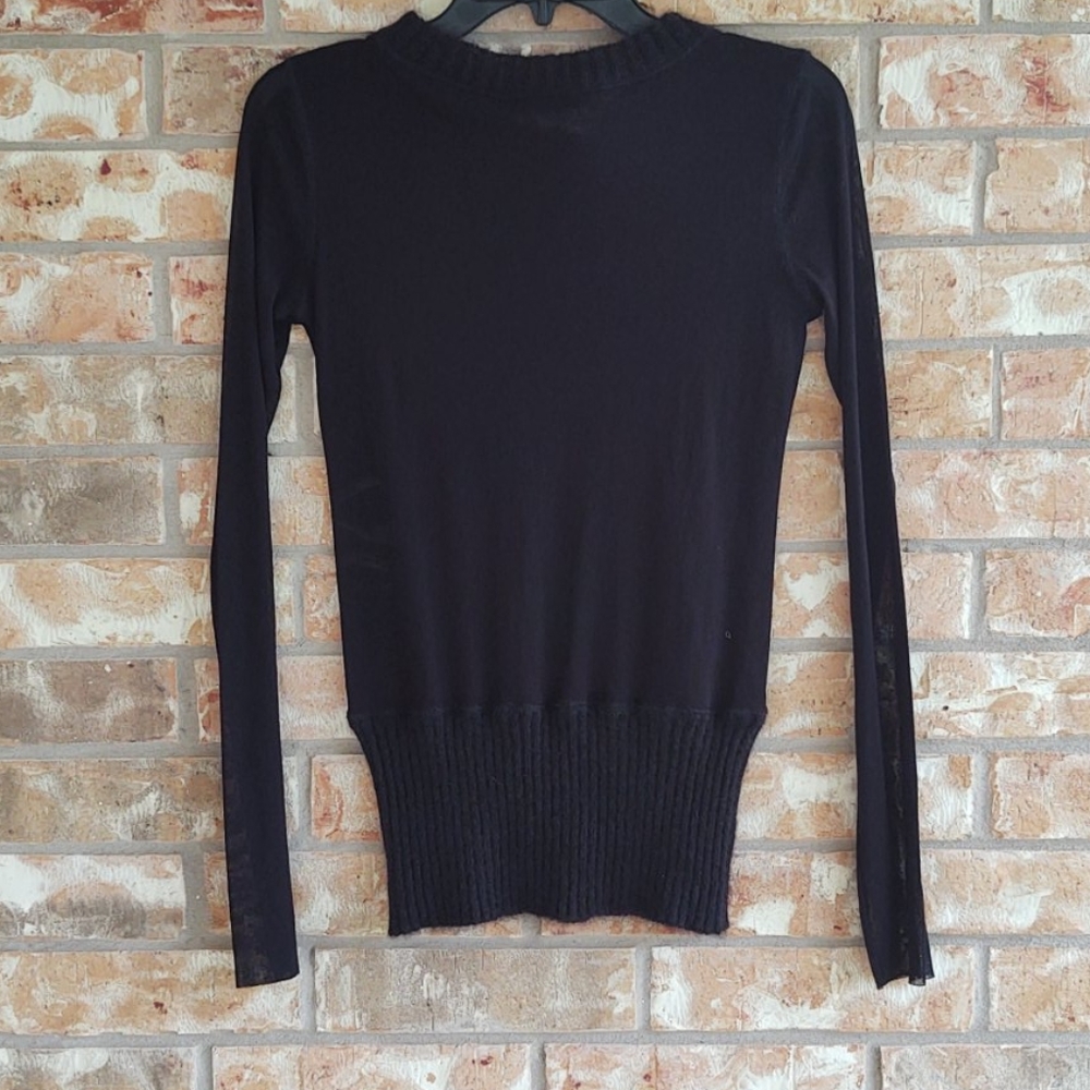 Fuzzi Sheer Long Sleeve Wool Top - Picture 5 of 7